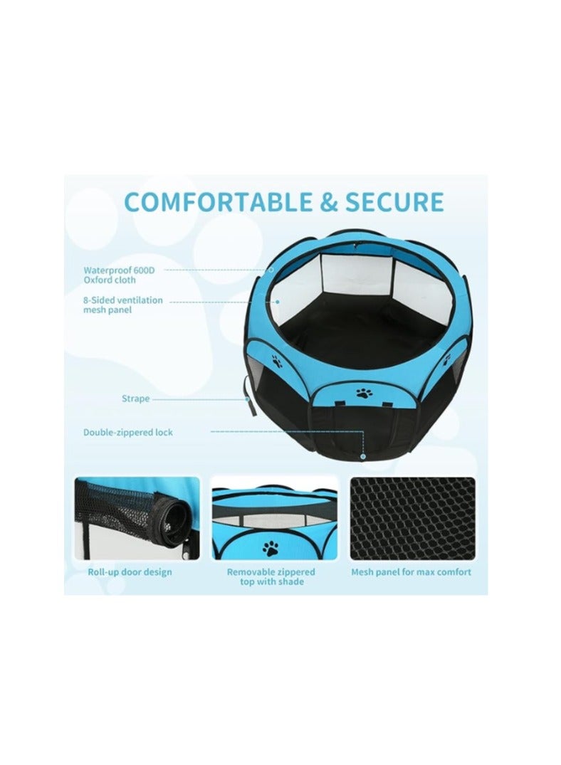 OUTAD Portable Pet Play and Training Tent, Indoor Outdoor Small Dog Playpen, Puppy Cat House for Travel Camping with Removable Zippered Top Brown , Large size - Image 2