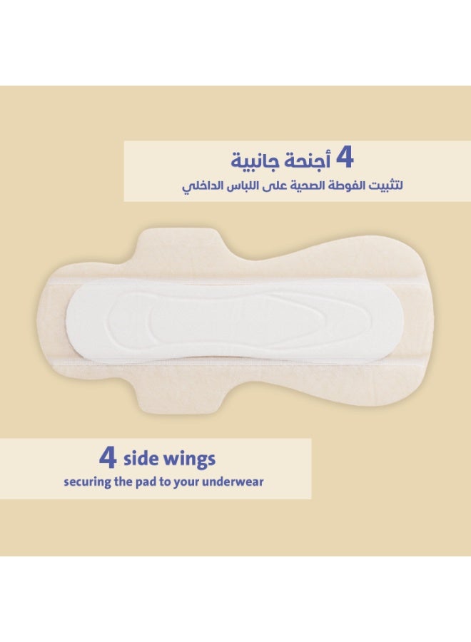 سيركلز فوط صحية من القطن العضوي ليلية مع أجنحة، 8 قطع - Image 5