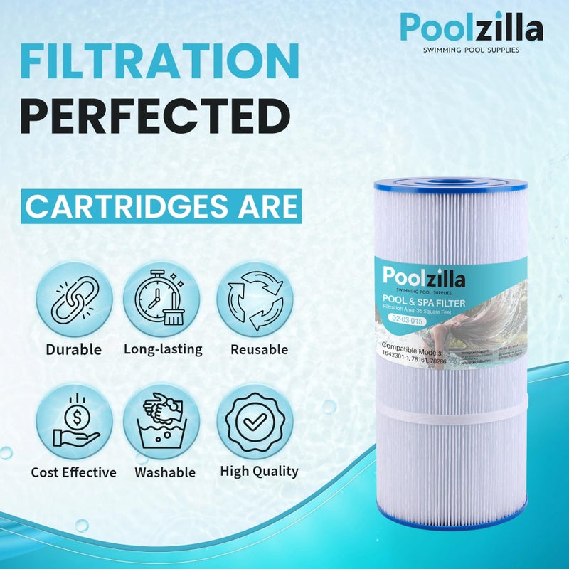Poolzilla 1-Pack Replacement for Spa Filter PWK35B, Watkins 1642301-1, Filbur FC-3921, 78161, 78286 - Hot Tub Filter Cartridge - 35 sq.ft - Image 5