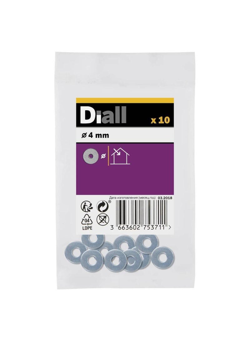 Carbon Steel Large Flat Washer Pack M4 10 Piece 