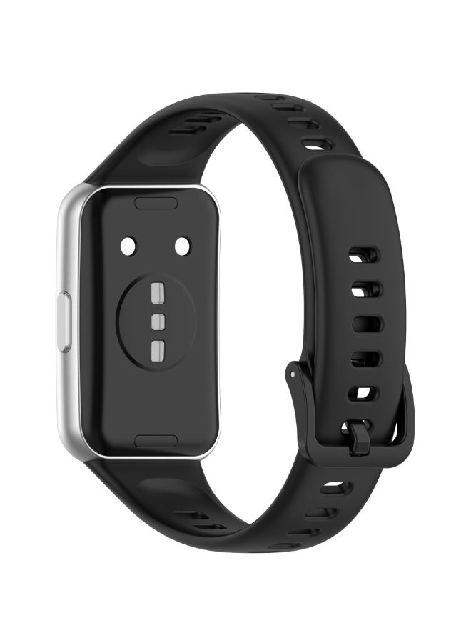 Silicone Straps for Huawei Band 11/11 Pro  Smartwatch, Adjustable Replacement Wristband Silicone Sport Band Compatible with Huawei Band 11 Pro Smartwatch (Black) - Image 2