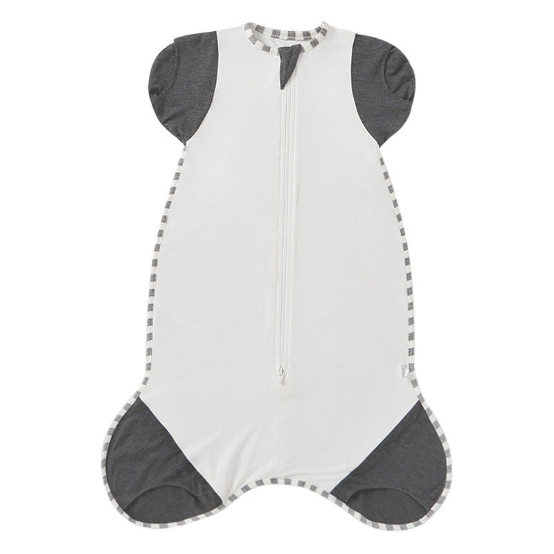 Newborn baby surrender swaddling sleeping bag dual-use anti-shock split leg spring and summer open sleeve sleeve mother and child bamboo fiber - Image 2