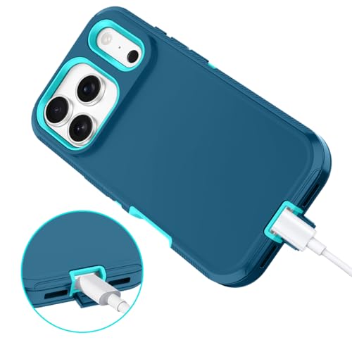 I-HONVA for iPhone 17 Pro Case Shockproof Dust/Drop Proof 3-Layer Full Body Protection [Without Screen Protector] Rugged Heavy Duty Cover Case for Apple iPhone 17 Pro 6.3" 2025,Turquoise - Image 5