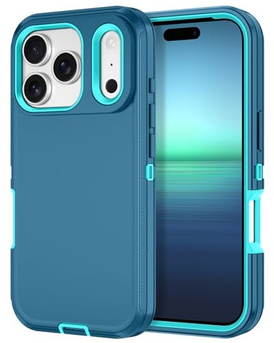 I-HONVA for iPhone 17 Pro Case Shockproof Dust/Drop Proof 3-Layer Full Body Protection [Without Screen Protector] Rugged Heavy Duty Cover Case for Apple iPhone 17 Pro 6.3" 2025,Turquoise - Image 1
