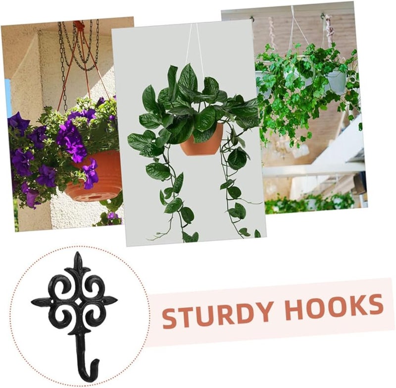 توتوريتي 3 حزمة خطافات حائط معدنية متينة للسلال والمزارع والفوانيس للحدائق الخارجية سهلة التركيب - Image 4