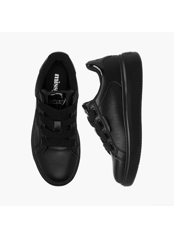 MISSY Women's Panelled Sneakers with Lace-Up Closure