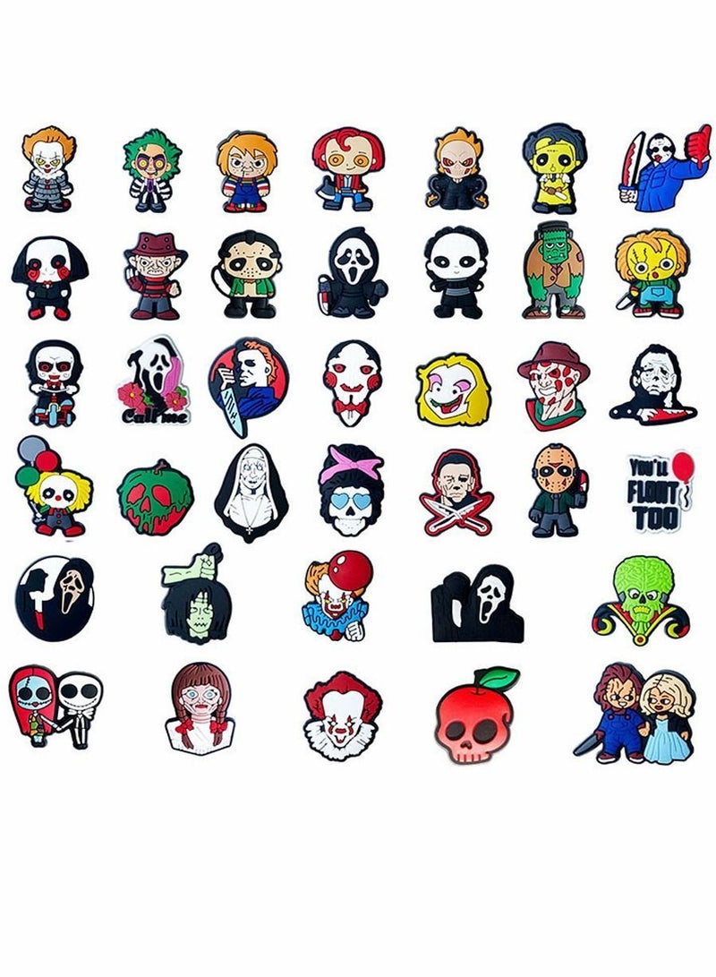 Y&D Shoe Decoration Charms, Croc Charm Jibbitz for Crocs Accessories, Cool Skull Movie Buckle Party Favors ​Mini Bracelet Wristband Nurse Adults Men Women Kid 38 Pcs - Image 2