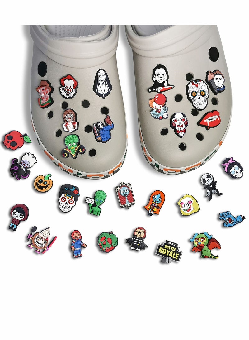 Y&D Shoe Decoration Charms, Croc Charm Jibbitz for Crocs Accessories, Cool Skull Movie Buckle Party Favors ​Mini Bracelet Wristband Nurse Adults Men Women Kid 38 Pcs - Image 4