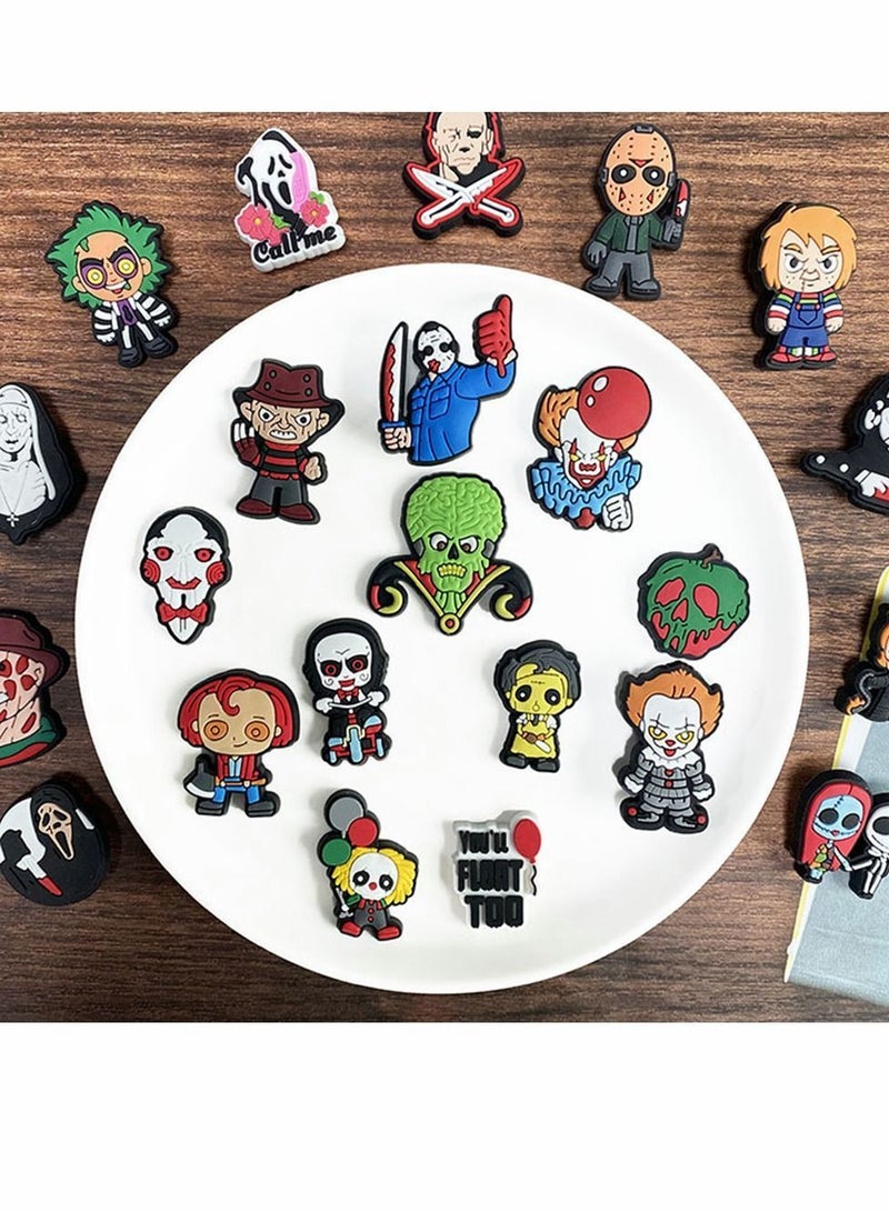 Y&D Shoe Decoration Charms, Croc Charm Jibbitz for Crocs Accessories, Cool Skull Movie Buckle Party Favors ​Mini Bracelet Wristband Nurse Adults Men Women Kid 38 Pcs - Image 1