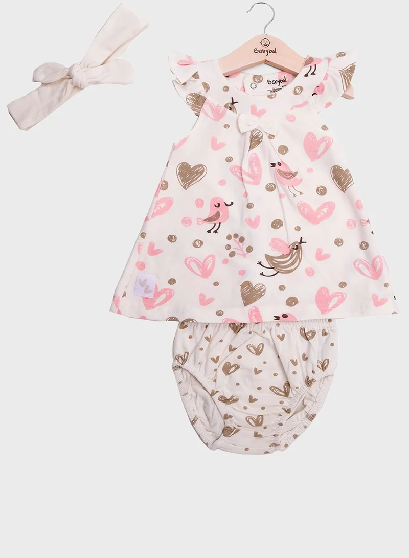 Babybol Infant Printed Dress & Knicker Set