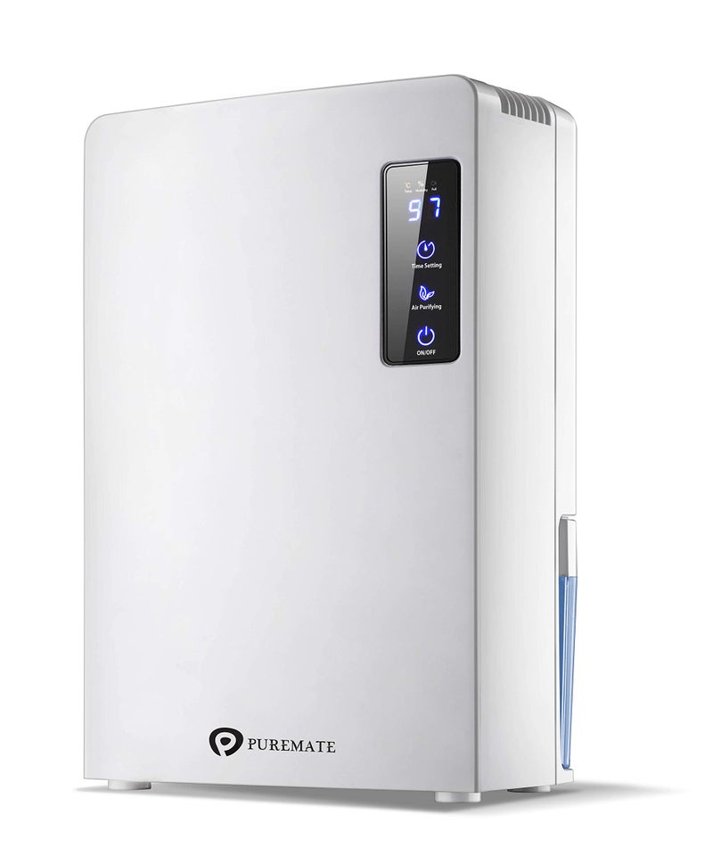 PureMate 2200ml Portable Dehumidifier for Damp Mould Moisture in Home Kitchen Bedroom Caravan Garage Office