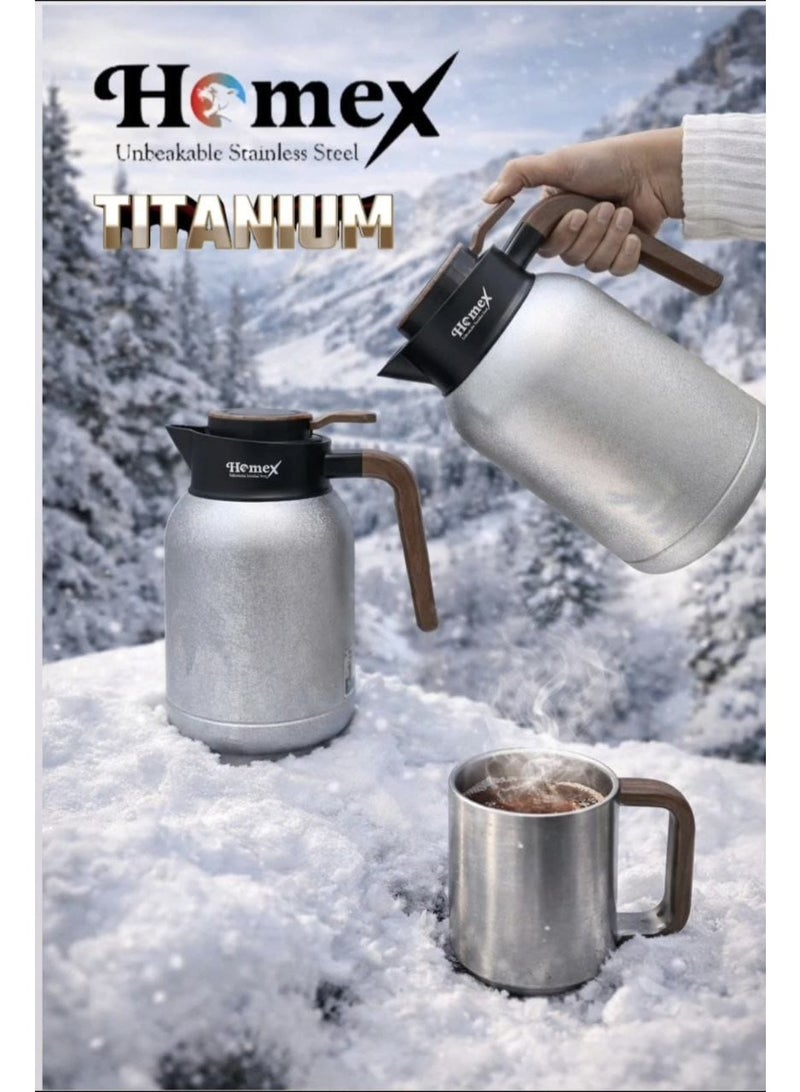 Homex vacuum flask 1.5L/Premium 304 Stainless steel inner/ Double wall Insulated thermos/Long heat retention/Hot&Cold/HB - Image 1