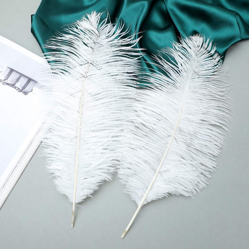 Ballinger 24pcs Natural White Ostrich Feathers 10-12inch (25-30cm) for Wedding Party Centerpiecesï¼ŒFlower Arrangement and Home Decoration. - Image 4