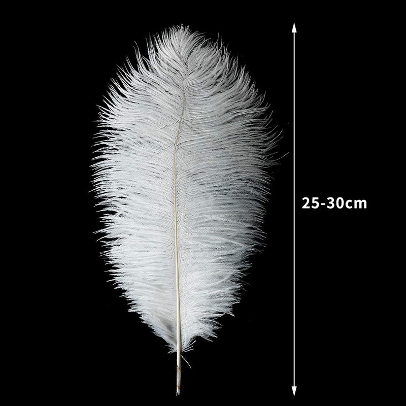 Ballinger 24pcs Natural White Ostrich Feathers 10-12inch (25-30cm) for Wedding Party Centerpiecesï¼ŒFlower Arrangement and Home Decoration. - Image 2