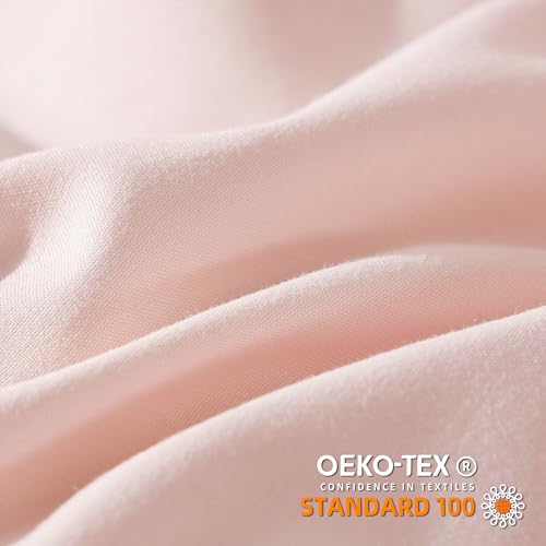YIRDDEO Full Size Comforter Sets - Full Size Comforter with Ball Pom Fringe, Soft Bedding Set for All Seasons - 3 Pieces, 1 Comforter (79"x90") & 2 Pillow Shams(20"x26"), Blush - Image 4