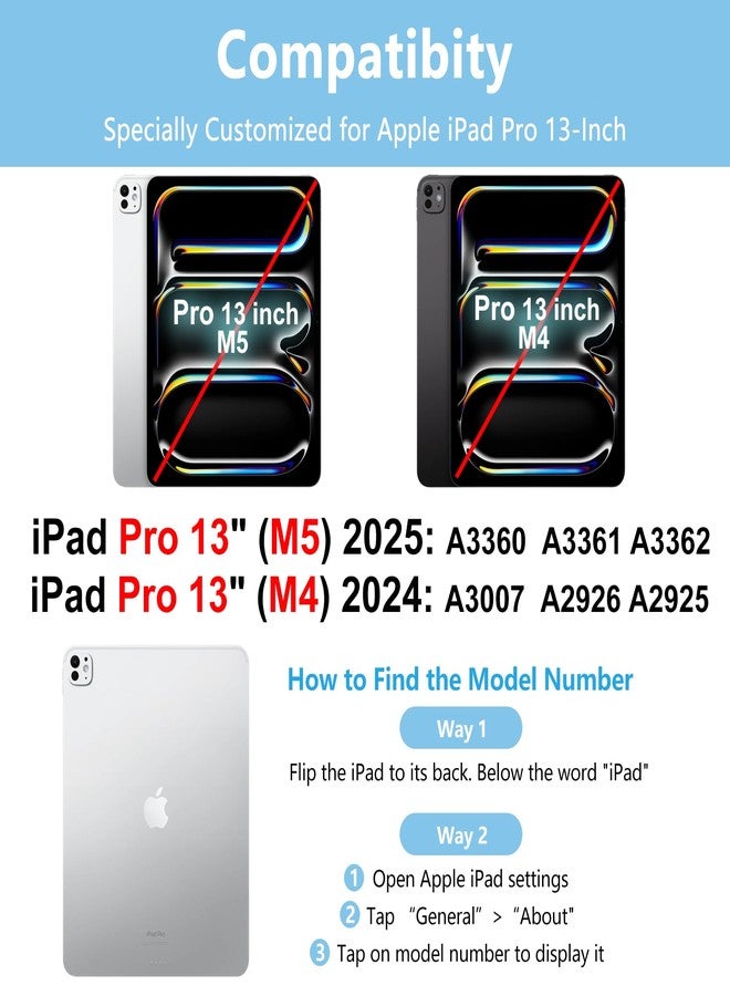 amzcase جراب aMZCaSE لجهاز iPad Pro مقاس 13 بوصة مع لوحة مفاتيح (M5/M4) 2025/2024، جراب لوحة مفاتيح لجهاز iPad Pro مقاس 13 بوصة، غطاء مغناطيسي قابل للفصل، نحيف، حامل، خاصية التشغيل/الإيقاف الذكي، حامل قلم، أزرق فاتح - Image 2