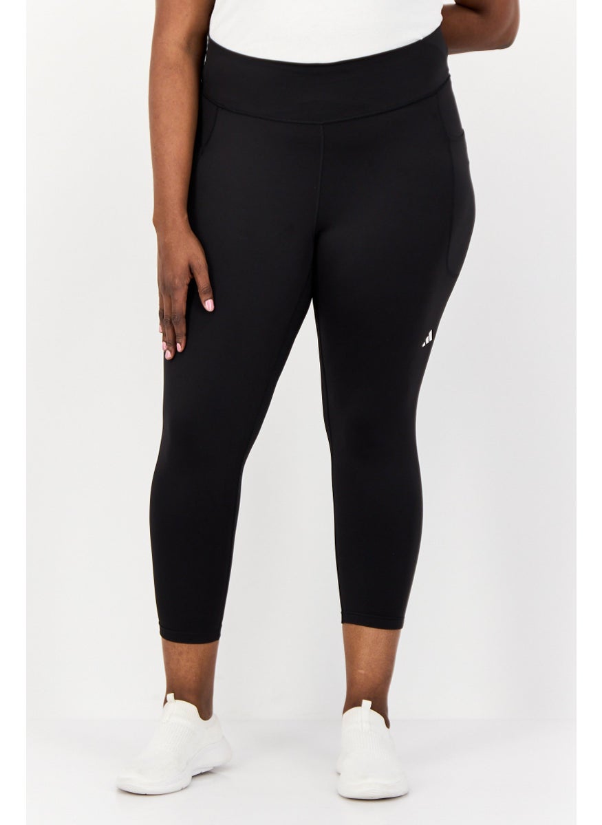 Adidas Women Plus Size 7/8 Style Tight Fit Training Leggings, Black  - Image 1
