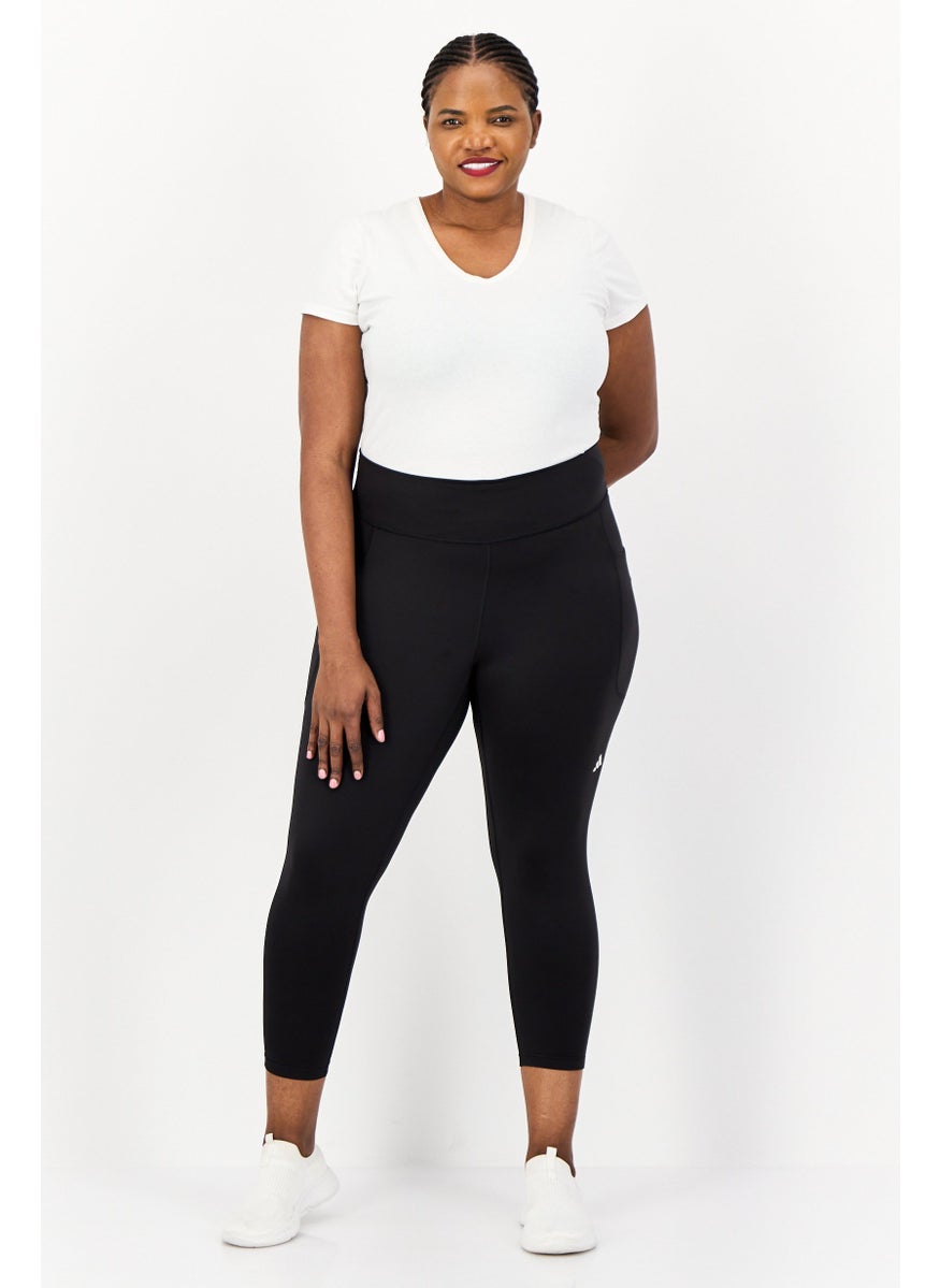 Adidas Women Plus Size 7/8 Style Tight Fit Training Leggings, Black  - Image 2