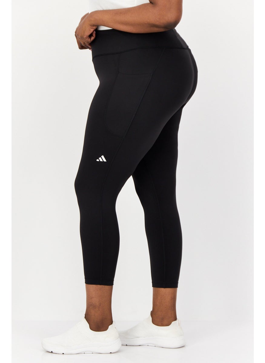 Adidas Women Plus Size 7/8 Style Tight Fit Training Leggings, Black  - Image 4