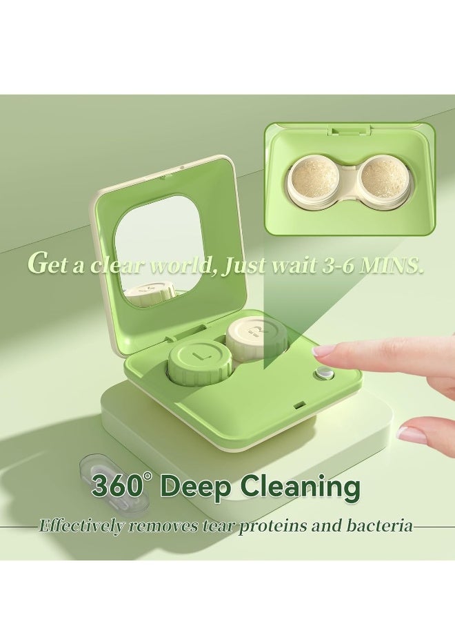 Generic Contact Lens Cleaner Machine, Portable Contact Lens Case, Ultrasonic Contact Lens Cleaner, Auto Contact Lens Cleaning Machine, with Big Mirror, for Daily Care, Fit Soft Lens Hard Lens Colored Lens  - Image 2