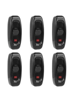 Inline Light Switch, AC 250V 10A Feed Through Switch Cord Cable Switch with LED Indicator Light for Bedside Lamp Desk Table Light Electrical Cord, Black - 6Pcs