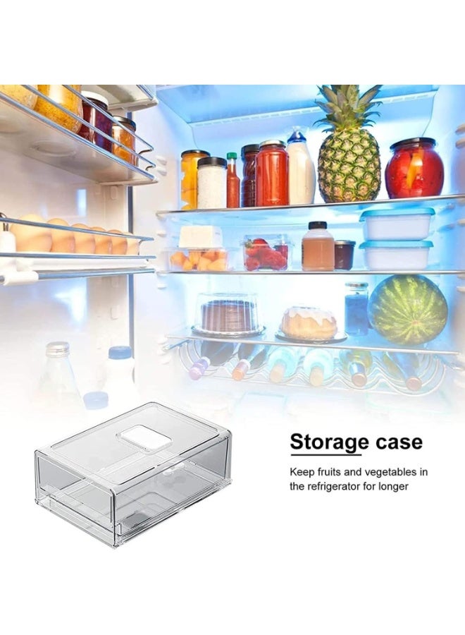 Stackable Refrigerator Organizer, Portable Storage Box Fridge Freezer Drawer, Fruit & Vegetable Storage Containers Tray Box with Ventilation Window (M) - Image 5