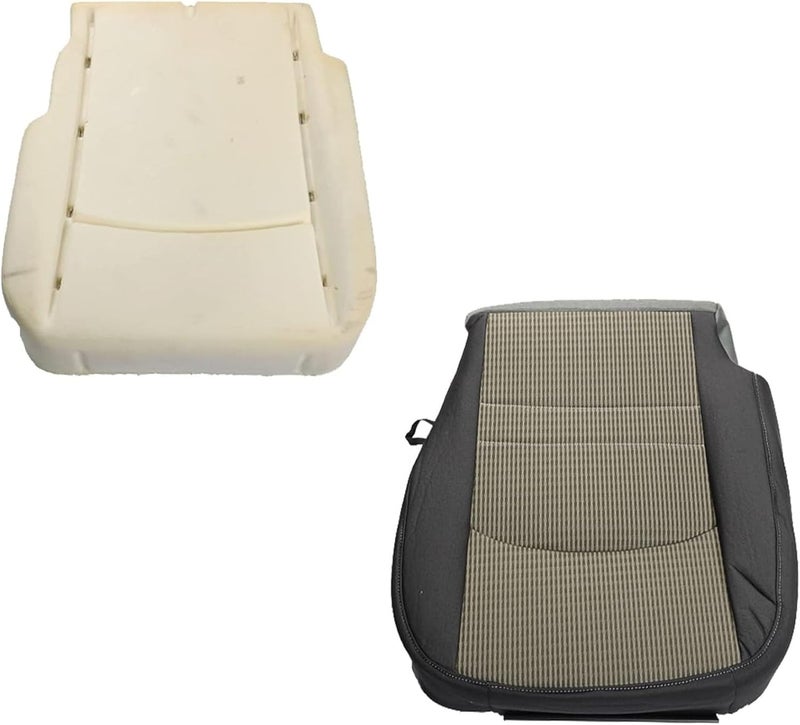 munirater Driver Side Bottom Cloth Seat Cover and Foam Cushion Replacement for 2009-2012 Dodge Ram 1500 2500 3500 4500 5500 SLT Gray - Image 1
