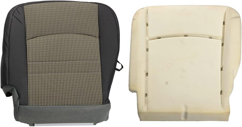 munirater Driver Side Bottom Cloth Seat Cover and Foam Cushion Replacement for 2009-2012 Dodge Ram 1500 2500 3500 4500 5500 SLT Gray - Image 2