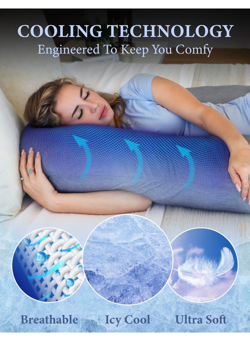 PharMeDoc Pregnancy Pillows UShape Full Body Pillow Cooling Cover Grey Pregnancy Pillows For Sleeping Body Pillows For Adults Maternity Pillow And Pregnancy - Image 5