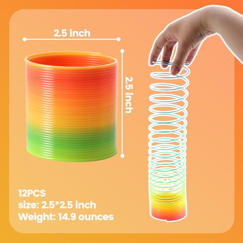 JOHOUSE Rainbow Magic Spring Party Favors for Kids, 12 PCS Colorful Plastic Spring Toy, Treasure Box Toys for Classroom, Fun Goodie Bags Stuffers for Kids Birthday - Image 2