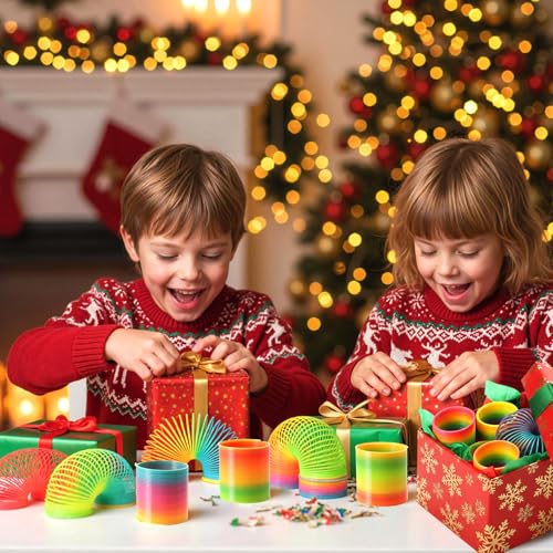 JOHOUSE Rainbow Magic Spring Party Favors for Kids, 12 PCS Colorful Plastic Spring Toy, Treasure Box Toys for Classroom, Fun Goodie Bags Stuffers for Kids Birthday - Image 4