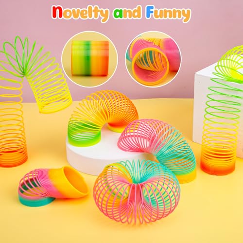 JOHOUSE Rainbow Magic Spring Party Favors for Kids, 12 PCS Colorful Plastic Spring Toy, Treasure Box Toys for Classroom, Fun Goodie Bags Stuffers for Kids Birthday - Image 3