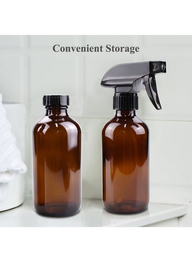 Wedama 2 Pack Glass Spray Bottle, Amber 16oz Glass Spray Bottle Set & Accessories for Aromatherapy Facial Hydration Watering Flowers Hair Care - Image 3