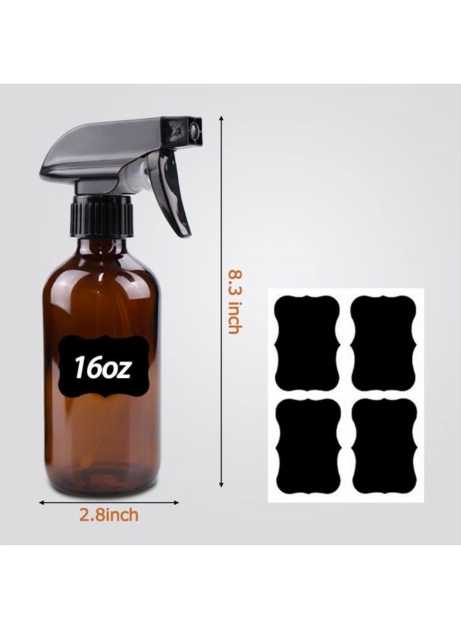 Wedama 2 Pack Glass Spray Bottle, Amber 16oz Glass Spray Bottle Set & Accessories for Aromatherapy Facial Hydration Watering Flowers Hair Care - Image 4