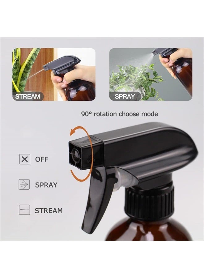 Wedama 2 Pack Glass Spray Bottle, Amber 16oz Glass Spray Bottle Set & Accessories for Aromatherapy Facial Hydration Watering Flowers Hair Care - Image 2