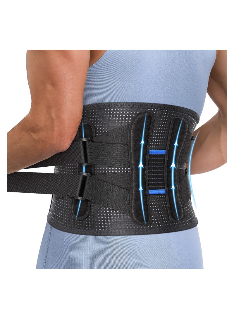 Zikra Back Brace for Men and Women Lower Back Instant Back Pain Relief from Injury Herniated Disc Sciatica and Scoliosis Breathable Adjustable Lumbar Support Belt Large Waist 37.50 to 53 Inch - Image 1