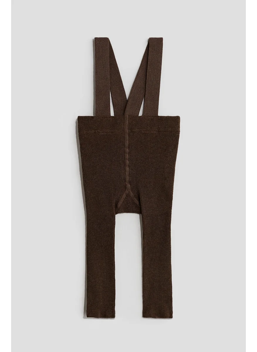H&M Rib-Knit Leggings With Braces