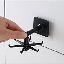 KIDINGTON 360 Degree Rotating Hook | Wall Mounting Kitchen Utensils Rack | Self Adhesive Waterproof Wall Mounted Hanging Rotary Hook for Hanging Bathroom Organizer (Multicolor) (Pack of 2) - Image 5