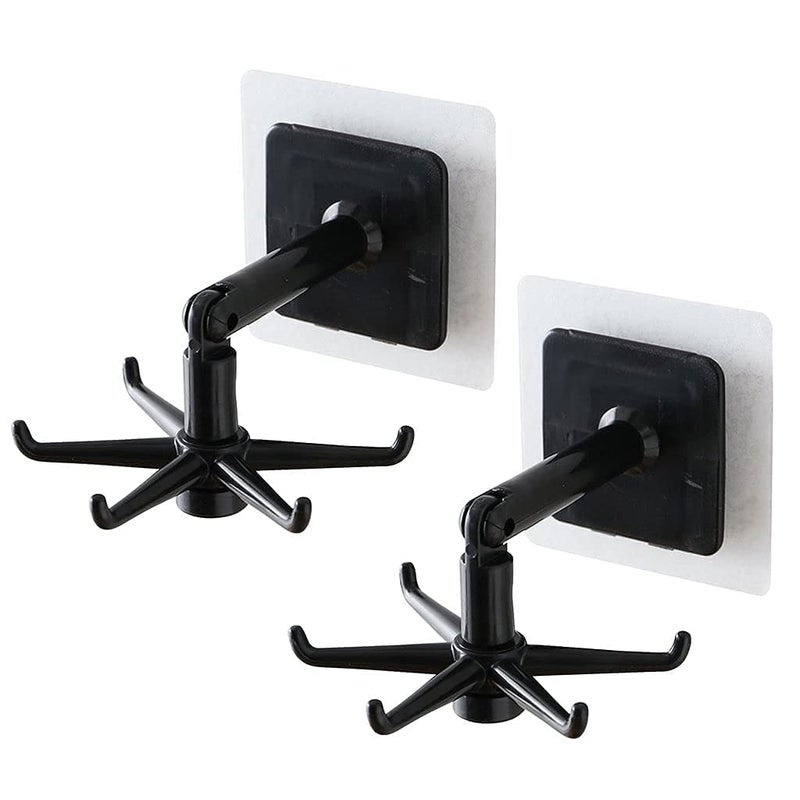 KIDINGTON 360 Degree Rotating Hook | Wall Mounting Kitchen Utensils Rack | Self Adhesive Waterproof Wall Mounted Hanging Rotary Hook for Hanging Bathroom Organizer (Multicolor) (Pack of 2) - Image 1