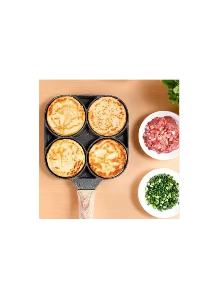 Egg Pan, 4-Hole Non-Stick Coating, Wooden Handle - Image 4