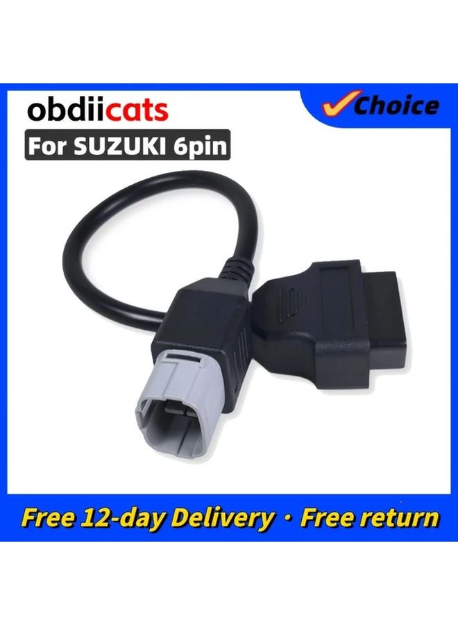 Suzuki 6 Pin To 16 Pin OBD2 Diagnostic Cable For Motorbike GSX R 1000 1000R 125 - Image 1