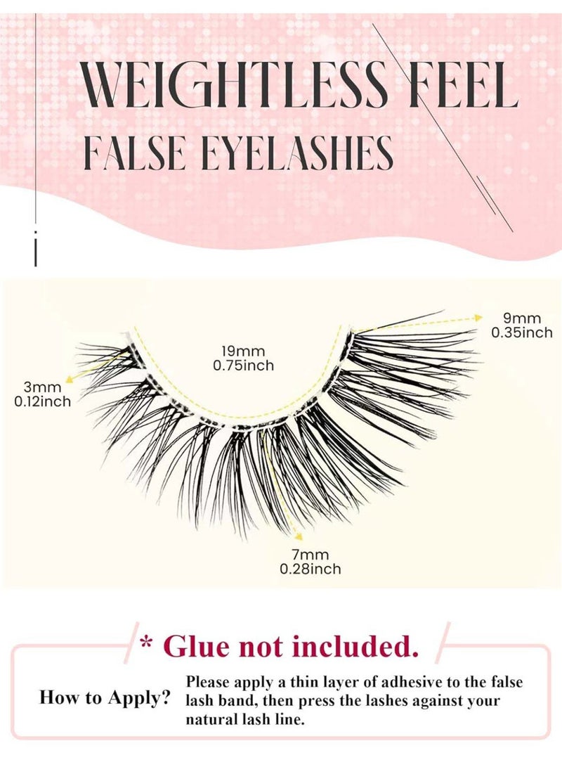 معجب 10 قطع من الرموش الطبيعية، رموش قصيرة، رموش خفيفة، رموش طبيعية بمظهر طبيعي، رموش صناعية خفيفة، رموش صغيرة - Image 2