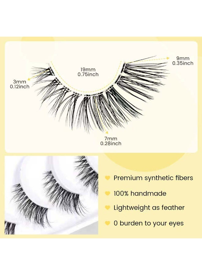 معجب 10 قطع من الرموش الطبيعية، رموش قصيرة، رموش خفيفة، رموش طبيعية بمظهر طبيعي، رموش صناعية خفيفة، رموش صغيرة - Image 3