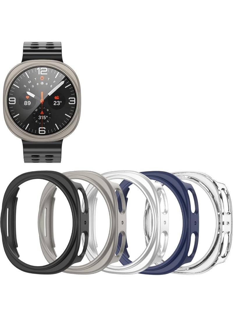 SYOSI Watch Protector Case for Galaxy Watch 8 44mm, Bling Frame Protective Case, Watch Guard Bumper, Ultra-Thin Hard PC Cover for Men, Galaxy Watch 8 Accessories (5 Pack, 5 Color) - Image 1