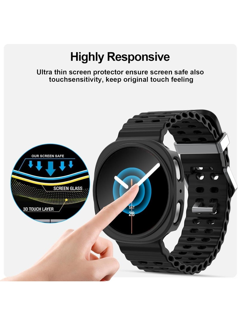 SYOSI Watch Protector Case for Galaxy Watch 8 44mm, Bling Frame Protective Case, Watch Guard Bumper, Ultra-Thin Hard PC Cover for Men, Galaxy Watch 8 Accessories (5 Pack, 5 Color) - Image 2