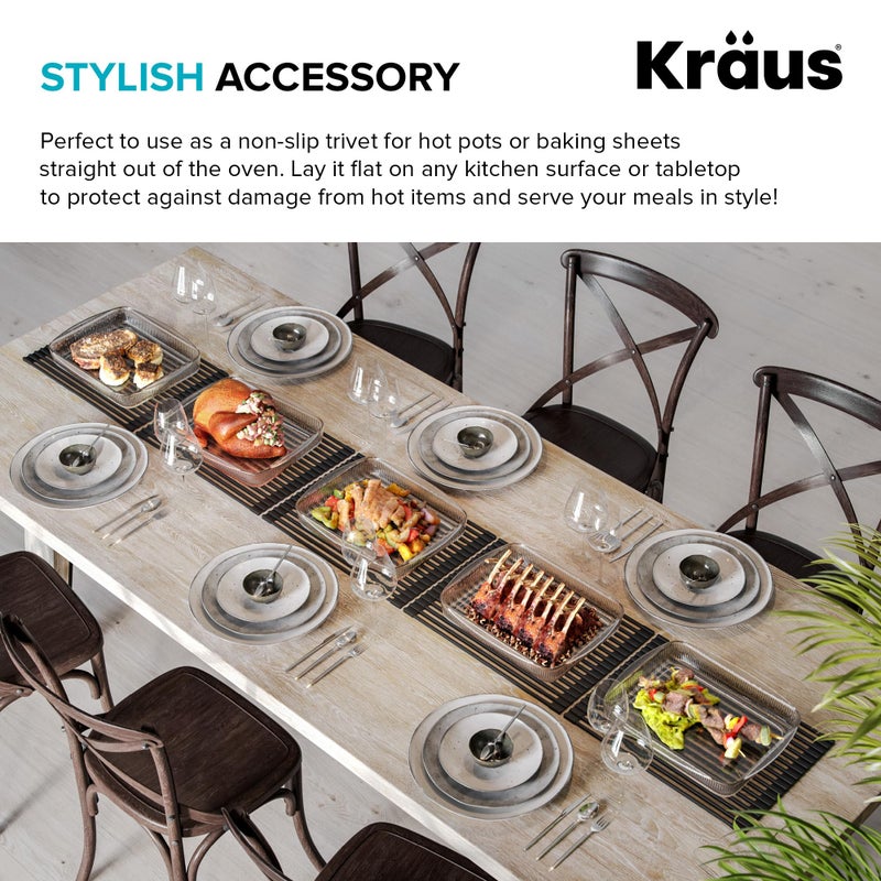 Kraus Multipurpose Workstation Sink Roll-Up Dish Drying Rack, Colander and Trivet in Black, KRM-11BL - Image 2