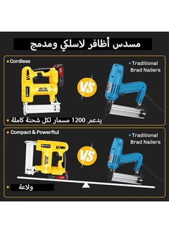 GearZone 21V Cordless Staple Gun Brad Nailer Fast Charger 1 Lithium Battery 1000 Straight Nails 1000 Code Nails Tool Case  - Image 4