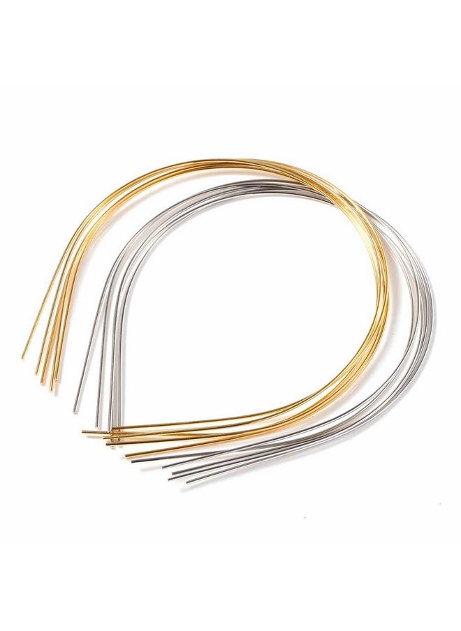 Teensery 20 Pcs Metal Headbands 1.5Mm Thin Wire Hairbands Simple Hair Hoop Headwear Diy Hair Accessories For Women And Girls (Silver And Gold)  - Image 1