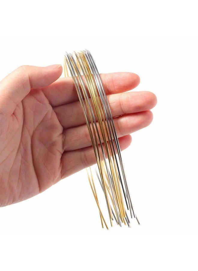 Teensery 20 Pcs Metal Headbands 1.5Mm Thin Wire Hairbands Simple Hair Hoop Headwear Diy Hair Accessories For Women And Girls (Silver And Gold)  - Image 2