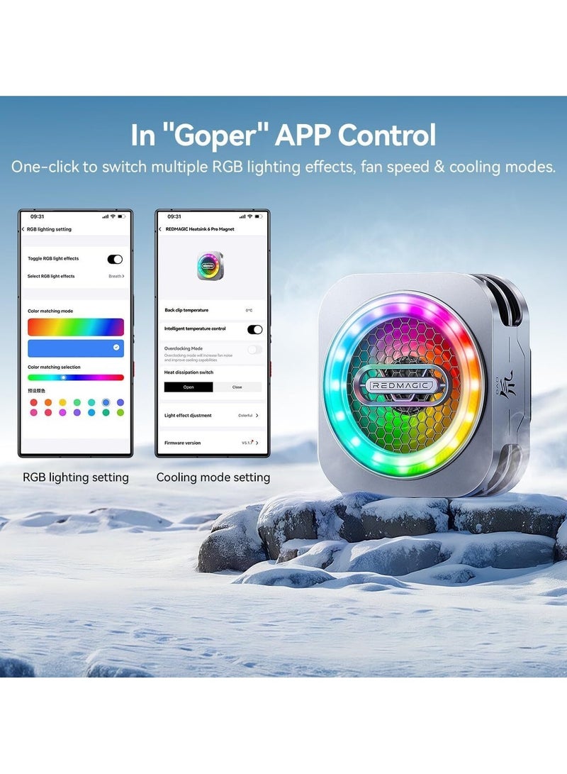 مبرد الهاتف نوبيا رد ماجيك 6 برو - مشتت حراري مغناطيسي بـ 30 واط من الغرافين وحامل مغناطيسي - للهواتف الذكية والأجهزة اللوحية والأيباد و Steam Deck (مناسب لـ PUBG Mobile و COD والمزيد) - Image 4